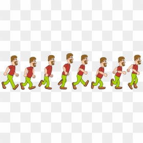 Kisscc0 Walk Cycle Sprite Walking Animation Human Walking - Walk Cycle Sprite Sheet, HD Png Download - muscle arms png