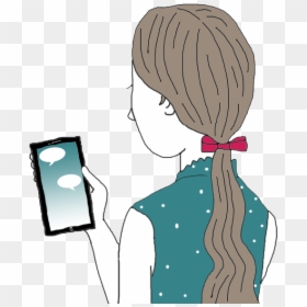Texting - Cartoon Girl On Texting, HD Png Download - texting png