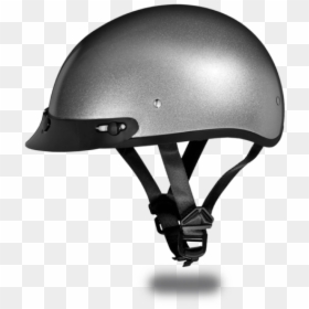 Daytona Metallic Silver Dot Skull Cap Motorcycle Half - Motorcycle Helmet Half Silver, HD Png Download - motorcycle helmet png