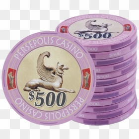 Persepolis Casino Lavender $500 Ceramic Poker Chip - Lavender Chips, HD Png Download - casino chips png