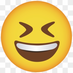 Smiling Face With Open Mouth And Tightly Closed Eyes - Smiling Face, HD Png Download - smiling mouth png