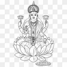 Drawing Of Goddess Lakshmi, HD Png Download - saraswati png