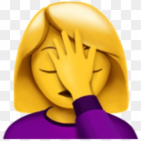 Woman Facepalming Emoji, HD Png Download - iphone emoji faces png