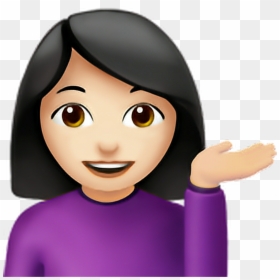 Woman Tipping Hand Emoji Png, Transparent Png - iphone emoji faces png