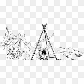 Step By Step Campfire Drawing, HD Png Download - campfire png