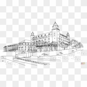 Full Size Of Coloring Book - Palace Black And White, HD Png Download - disney castle png