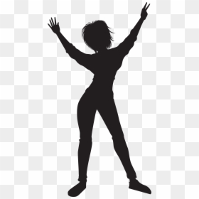 Black Silhouette Dancing Girl, HD Png Download - dance png