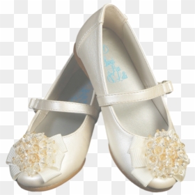 Ivory Dress Shoes W Crystal Beads & Strap Baby Girls - Ivory Dress Shoes Toddler, HD Png Download - baby shoes png