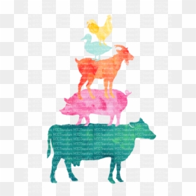 Farm Animal Clipart Watercolor, HD Png Download - farm animals png