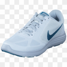 Nike Revolution 3 White/cerulean Pure Platinum, HD Png Download - tennis shoe png