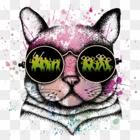 Transparent Black Cat Face Clipart - Gato De Oculos Png, Png Download - oculos png