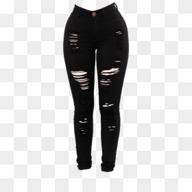 Black Ripped Jeans Png, Transparent Png - black pants png