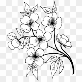 Transparent Hand Drawn Flower Png, Png Download - black and white flowers png