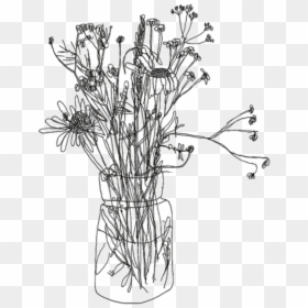 Drawing Flowers Tumblr Png, Transparent Png - black and white flowers png