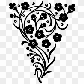 Floral Design Decorative Arts - Flower Clip Art Designs, HD Png Download - black and white flowers png