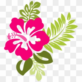 Hibiscus Clipart Different Flower - Hawaiian Flower Vector Png, Transparent Png - pink flower border png