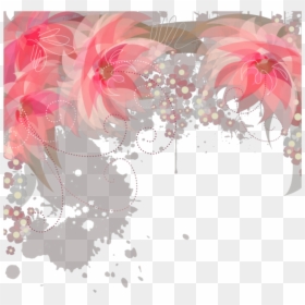 #ftestickers #watercolor #flowers #border #corner #pink - Flower Border Top Png, Transparent Png - pink flower border png