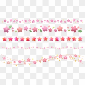 Sakura Border, Cherry Blossom, Sakura Flower Frame - Transparent Background Cherry Blossom Border, HD Png Download - pink flower border png