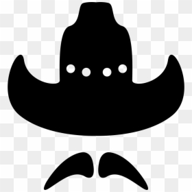 Cowboy Silhouette Facial Hair Clip Art - Cowboy Hat And Mustache Png, Transparent Png - mustach png