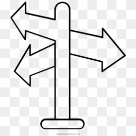 Sign Post Coloring Page - Cross, HD Png Download - sign post png