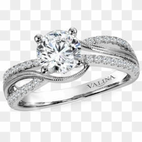 Valina Diamond Split Shank Engagement Ring Mounting - Pre-engagement Ring, HD Png Download - wedding rings png without background