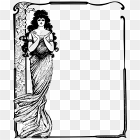 Lady Dress Frame - Illustration, HD Png Download - woman in dress png