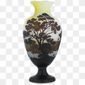 Art Nouveau Cameo Glass Vase By Gallé - Nature Design For Vase, HD Png Download - art nouveau png