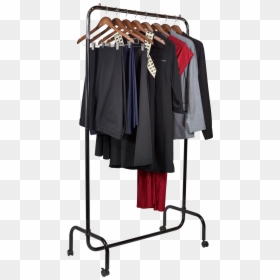 Black/chrome Clothes Rack - Clothes Rack Transparent Background, HD Png Download - folded clothes png