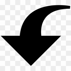 Downwards Curved Arrow - Downward Curved Arrow, HD Png Download - arrow curved png