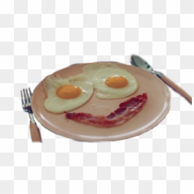 #bacon #beicon #desayuno #huebos #egg #eggs - Fried Egg, HD Png Download - bacon and eggs png