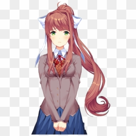 Doki Doki Monika Poses, HD Png Download - monika ddlc png