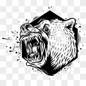 Black And White,head,line - Royalty Free Bear Png Transparent, Png Download - bear vector png