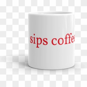 Sips Coffee Red Mockup Front View 11oz, HD Png Download - coffe cup png