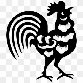 Asian New Year Rooster, HD Png Download - rooster silhouette png