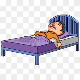 Bed Little Boy In Vector Cartoon Clipart Transparent - Boy In Bed Clipart, HD Png Download - bed png images
