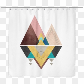 Modern Mountain Shower Curtain - Patchwork, HD Png Download - modern curtains png