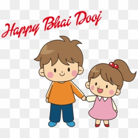 Happy Bhai Dooj Png Image File - Brothers And Sisters Cartoon, Transparent Png - shubh diwali in hindi png
