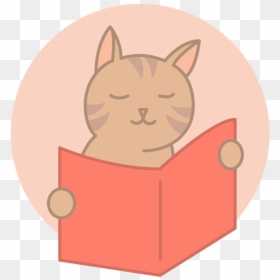 Reading Cat Png - Transparent Cartoon Read, Png Download - reading icon png