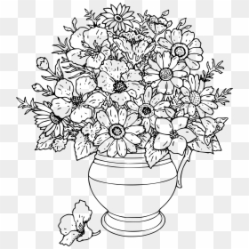 Bouquet Vector Draw Flower - Flower Cool Coloring Pages, HD Png Download - white flower vector png
