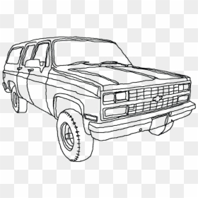 Chevy Suburban Line Drawing, HD Png Download - car line art png