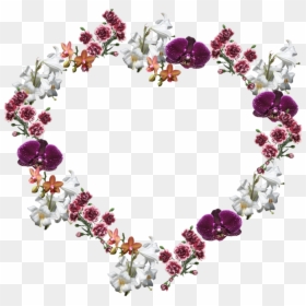 Flower Frame Png Download Image - Heart Flower Frame Png, Transparent Png - flower photo frame png