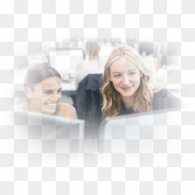 Two Women Working In Office - Girl, HD Png Download - happy business woman png