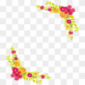 Yellow Flower Border Png - Yellow Floral Border Png, Transparent Png - floral design border png