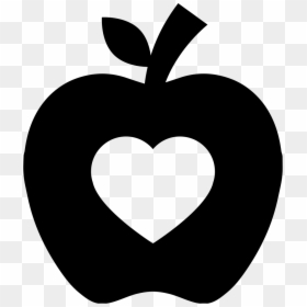 Apple Silhouette Png - Apple With Heart Icon, Transparent Png - apple icon transparent png