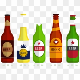 Alcohol Excelent Beer Bottle Heineken Alcoholic Beverage, HD Png Download - bottle vector png