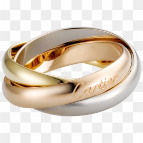 Cartier Classic Trinity Gold Ring For Men, White Gold, - Trinity Cartier, HD Png Download - golden ring png