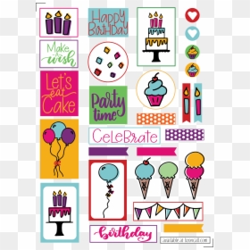 Free Birthday Planner Stickers - Printable Happy Birthday Planner Stickers, HD Png Download - happy birthday clipart png