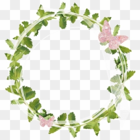 Wreath Floral Design Garden Roses Flower - Leaves Round Design Png, Transparent Png - flower leaf png
