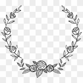 Black And White Flower Circle, HD Png Download - flower line borders png