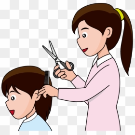 Clip Art Hair Cutting Clipart - Woman Hair Cut Clipart, HD Png Download - hairstyle png boy
